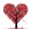 Valentine tree of heart shape, love
