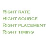 4 R's: right rate, right source, right placement, right timing