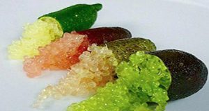 finger limes cut open to reveal caviar pulp