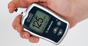Hand held electronic diabetes monitoring devices. Metabolic diseases, blood sugar. Image used in the 2012 Annual Research Report.