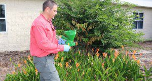 When applying herbicides, be sure to wear long sleeves and pants, closed-toe shoes, socks, gloves, and any other required PPE listed on the label to avoid potential exposure.